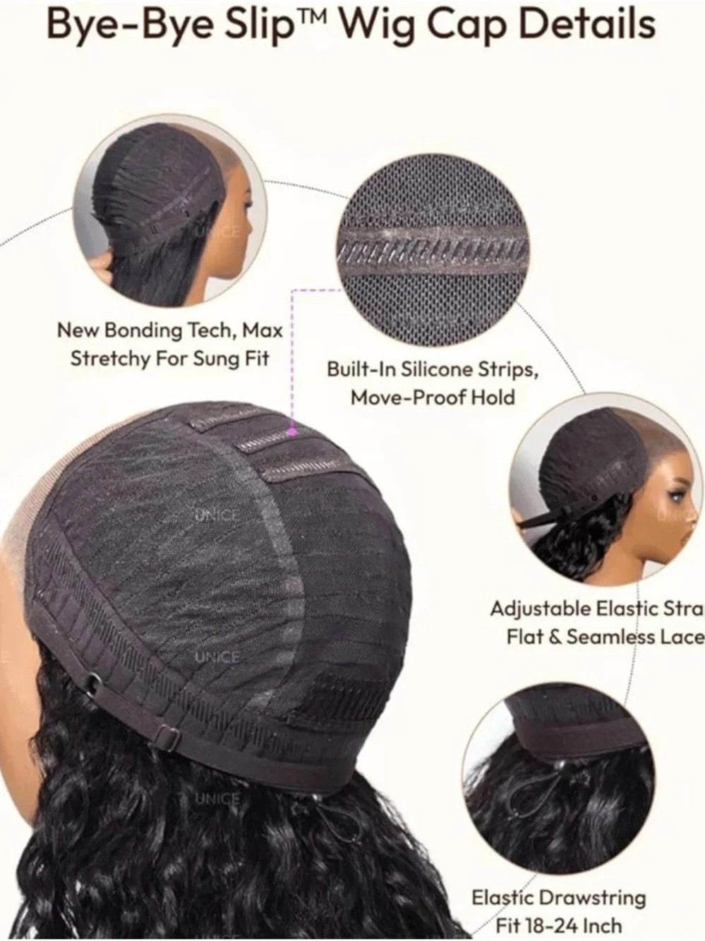 UNICE Layered Yaki Human Hair Straight Bob 14 Inch Glueless Wig